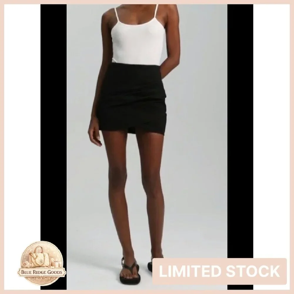 Faux Suede Mini Skirt Bodycon Ruched Tulip Hem Chic Y2K Style